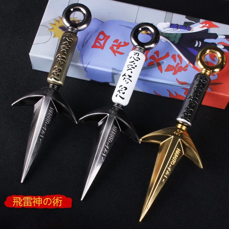 

Ninja Anime Peripheral Yellow Flash Namikaze Minato The Art of Fly Raytheon Kunai Katana Swords Weapon Model Toys for Childrens