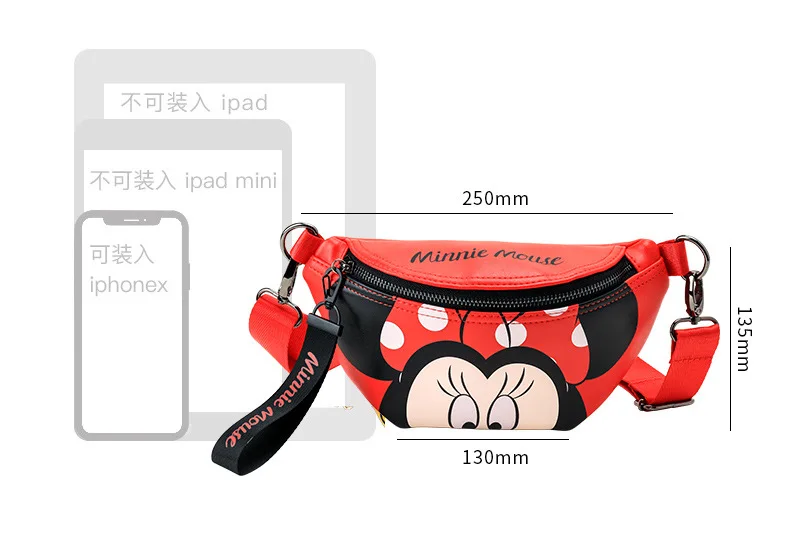 Disney Crossbody Bag Girls Fashion Cartoon Mickey Mouse Donald Duck Printed Chest Bag Large Capacity Delicate All-match Girl Bag