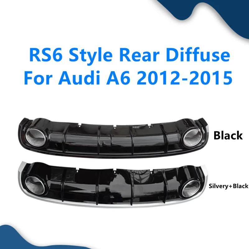 

PP Material Car Rear Bumper Lip Spoiler Diffuser For Audi A6 C7 Original Version 2012 2013 2014 2015 Upgrade RS6 Style Diffuse