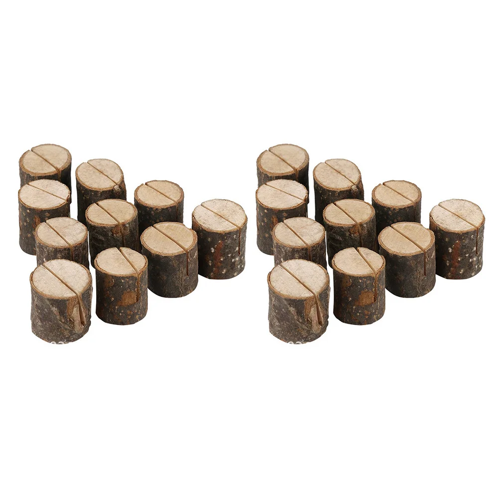 

25pcs Rustic Table Holders Wood Place Holders Wood Photo Holders Memo Holder Picture Note Clip Holders Escort Holder for