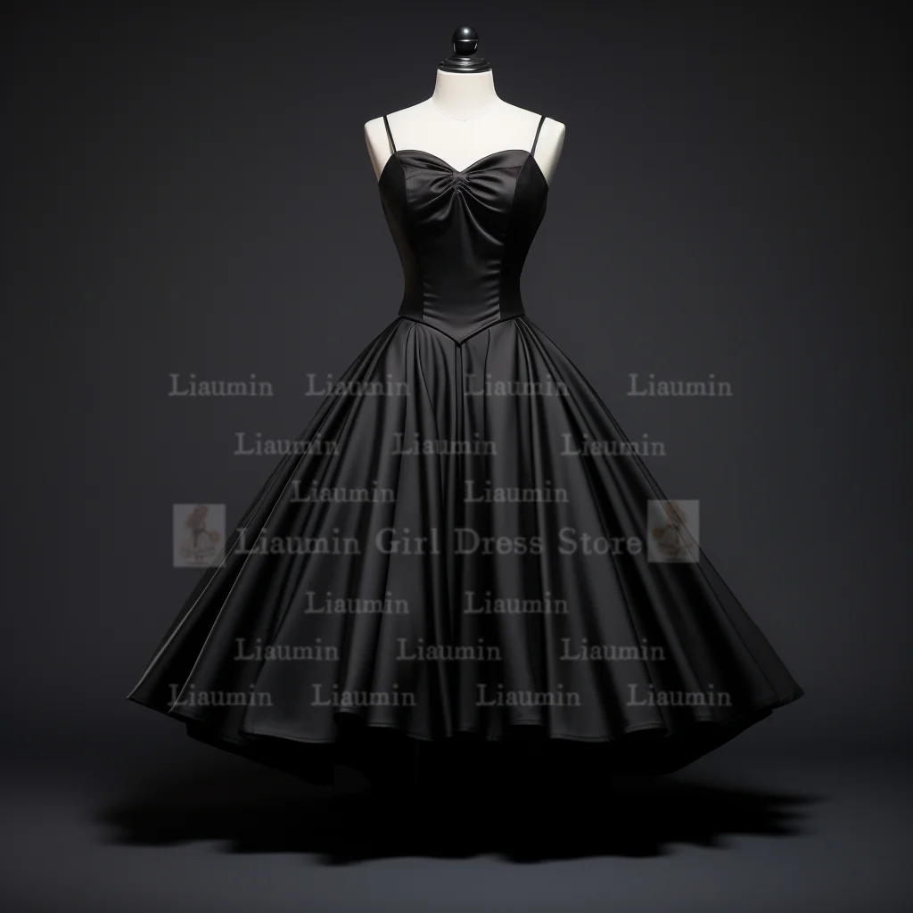 Черное Атласное Вечернее платье ручной работы на заказ без бретелек короткая