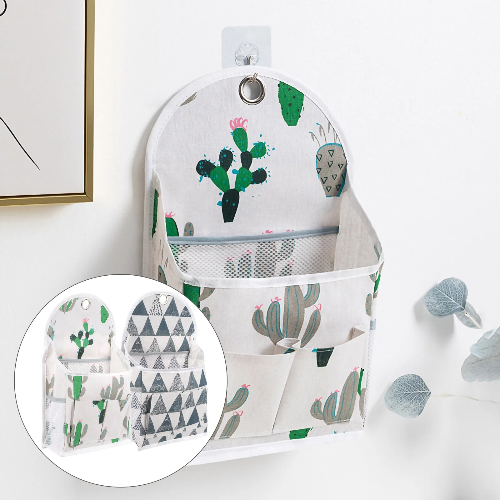 

2 Pcs Hanging Organizing Basket Storage Organizer Canvas Storage Bag Wall Hanging Storage Bag Wall Mounted Storage Bag