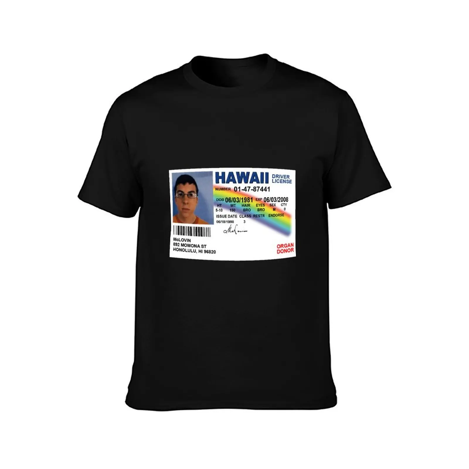 Фото Футболка McLovin fake id Superbad, уличная мода, повседневная футболка. №2