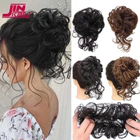 jinkaili synthetic chignon messy hair bun elastic band hair bun straight updo hairpiece accessories claw clip chignon for women
