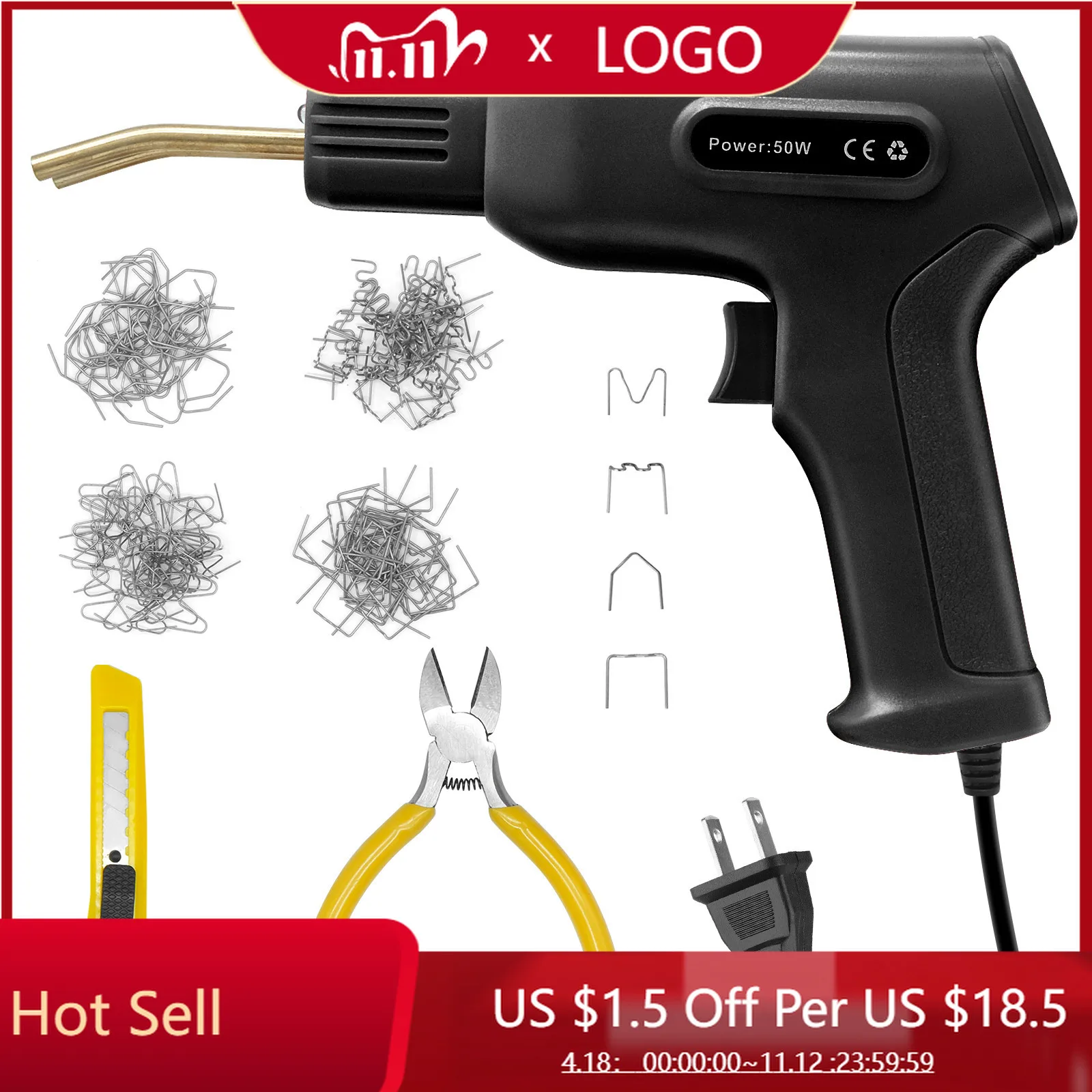 

50W Handy Plastic Welder PVC Plastic Repairing Machine Hot Staplers Garage Tools Machine Staple Car Bumper Repair Welding Tools