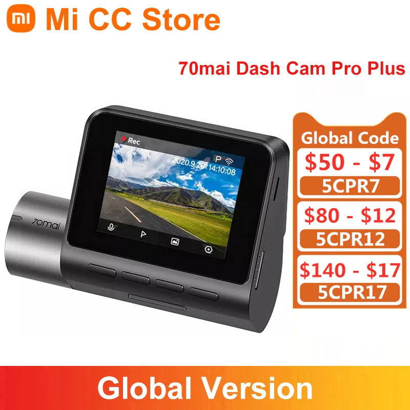 $66.99 Global Version 70mai A500 A500S Dash Cam Pro Plus Built-in GPS 1944P Night Vision ADAS 24H Parking Car DVR Camcorder APP Control