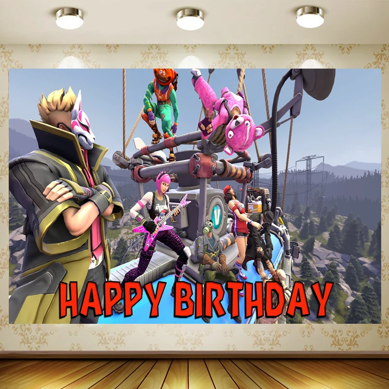 Fortnitee товары для дня рождения украшения индивидуальный игровой фон баннер