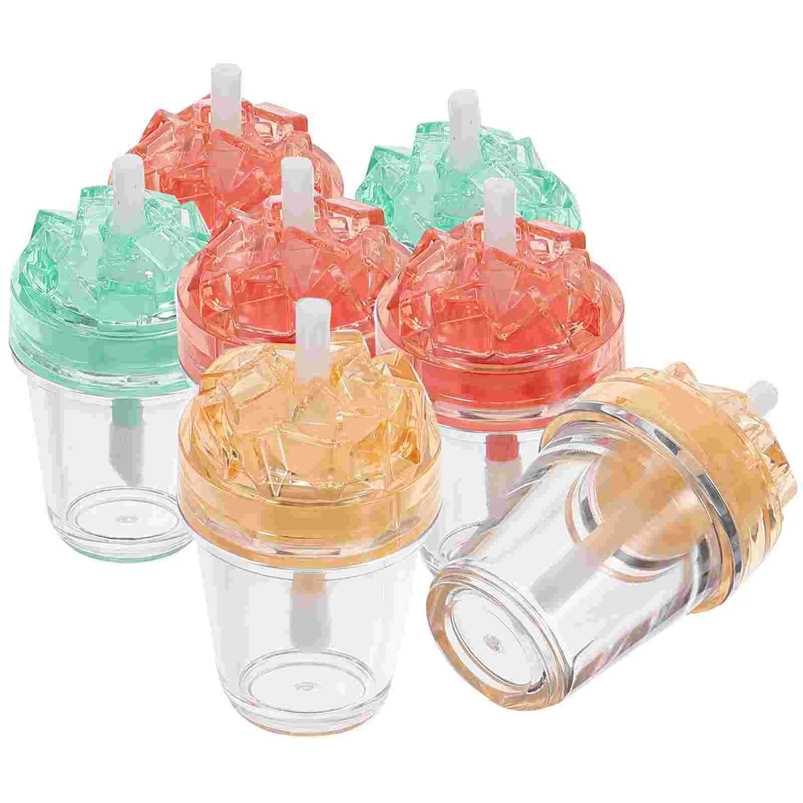 

7 Pcs Milk Tea Bottle Lip Glaze Tube Glossy Balm Containers Empty Tubes Wand Kit Plastic Lipstick Making Supplies