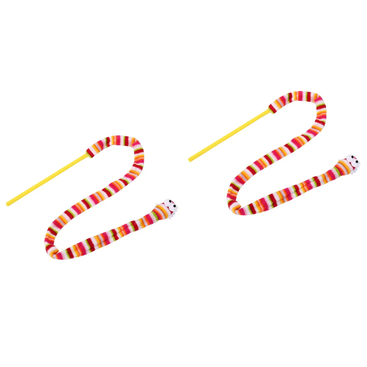 

2x Cat Teaser Wand Snake Design Rainbow Colorful Teaser Wand for Kitten Pets Playing Cat