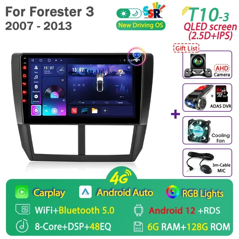 

Для Subaru Forester 3 SH Impreza Ge 2007-2013 Android Автомобильный радиоприемник 2Din Мультимедийный плеер 4G Головное устройство Carplay Аудио Стереодинамик