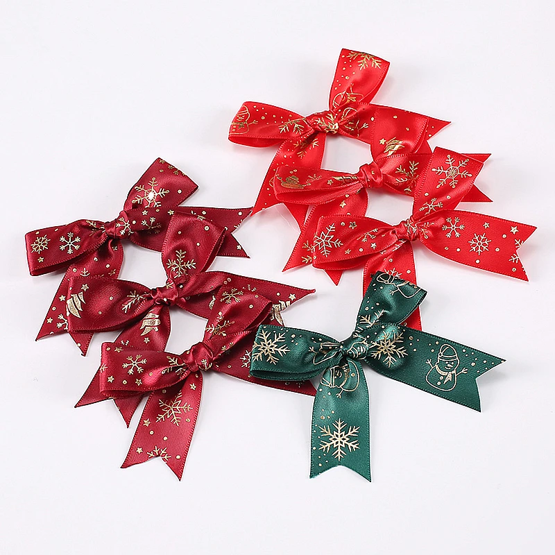 

Christmas Bow Christmas Hanging Decorations Gift Bag Decor Gold Red Bowknot Christmas Tree Ornaments New Year 2022 Navidad Decor