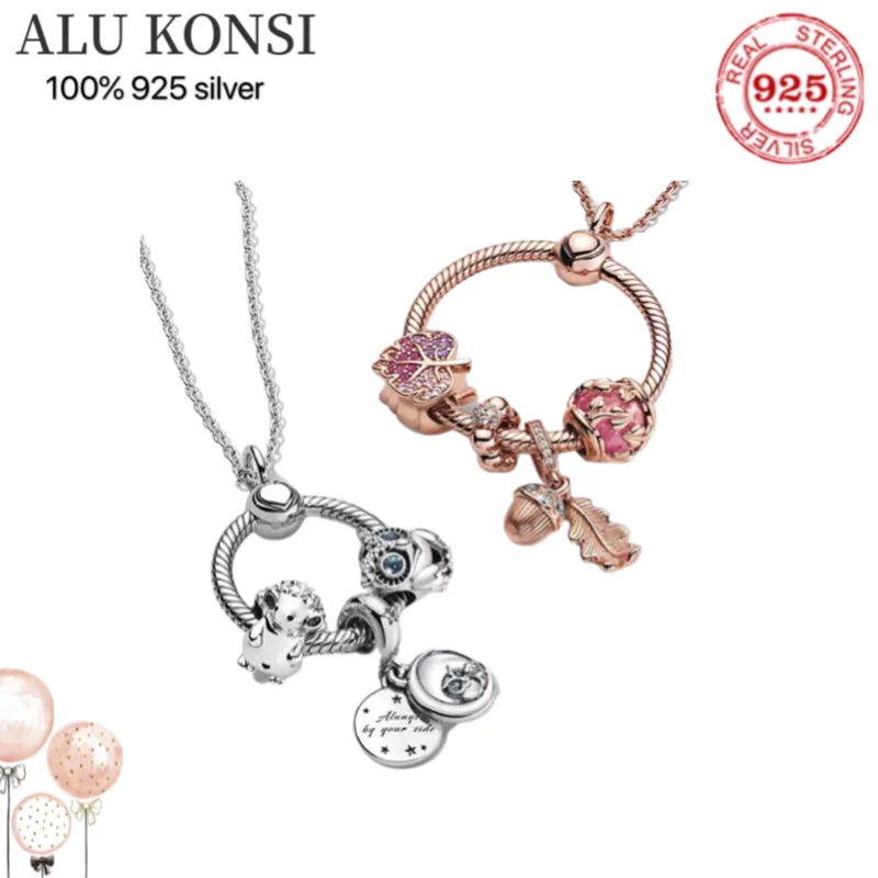 

2021 Hot sale luxury Real 925 Sterling Silver Authentic pan necklace For Women Fit Original DIY fashion wedding Jewelry