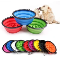 3501000ml foldable cat bowl for foodwater dog slow feeder bowl collapsible pet product portable outdoor travel accessories