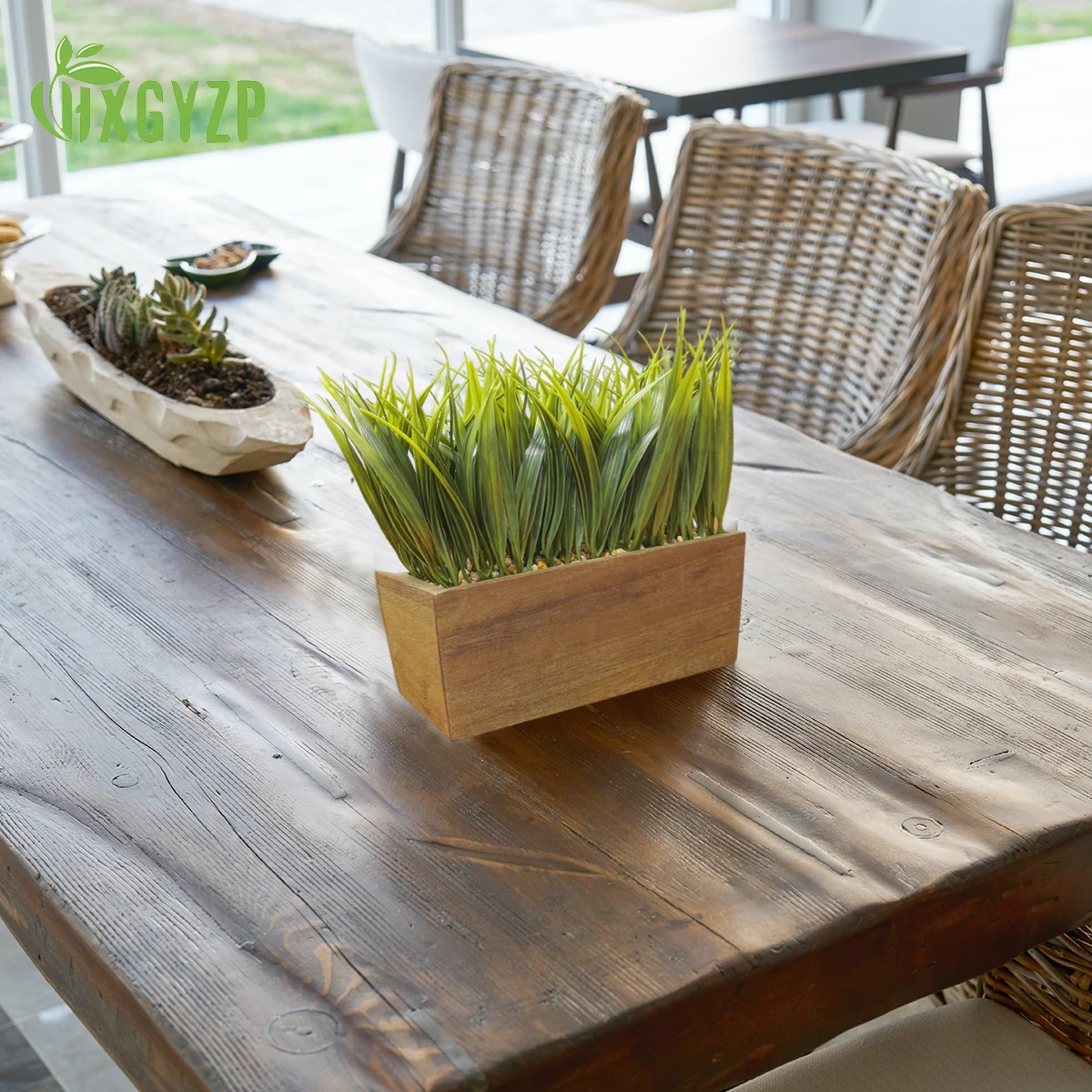 Креативные зеленые травы HXGYZP растения в горшке украшение для дома искусственное