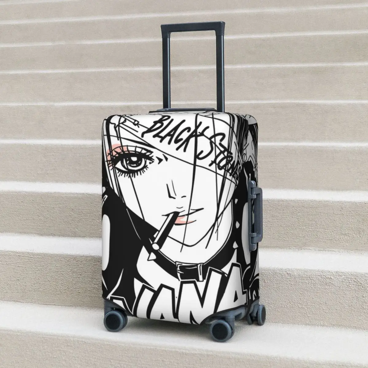 

NANA Smoking Suitcase Cover Black Stones Anime Strectch Business Protection Luggage Accesories Flight