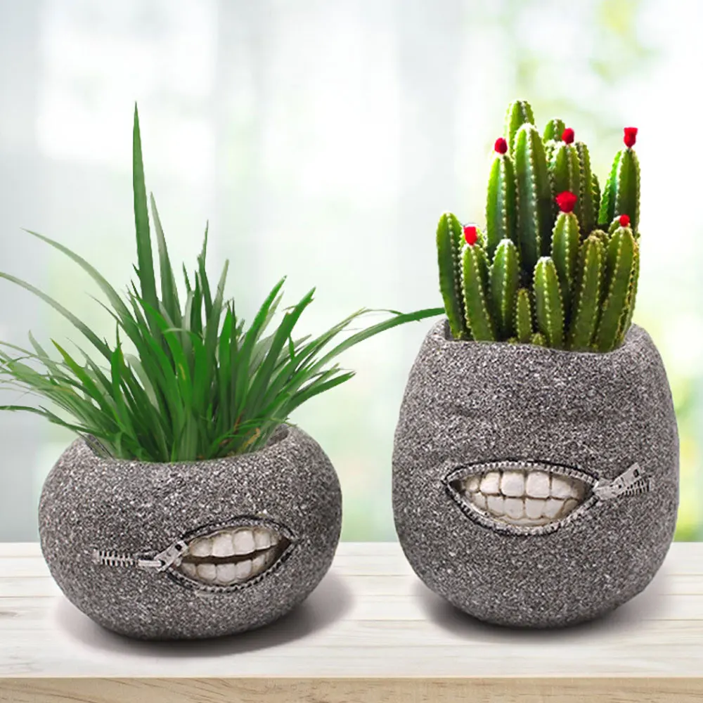 

2Pcs Resin Potted Flower Pot Garden Succulent Plant Flower Pot Home Indoor And Outdoor Garden Decoration Ornaments