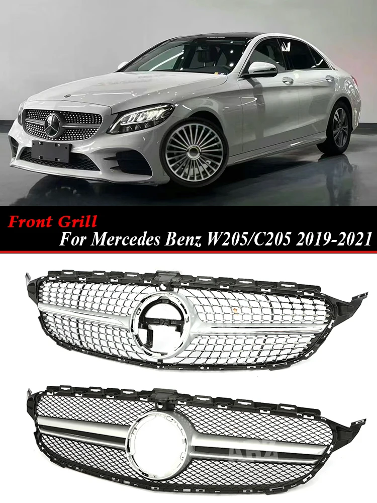 Нижняя решетка бампера Радиатор Diamond GT AMG Решетка для Mercedes Benz C Class W205 Facelift C180 C200