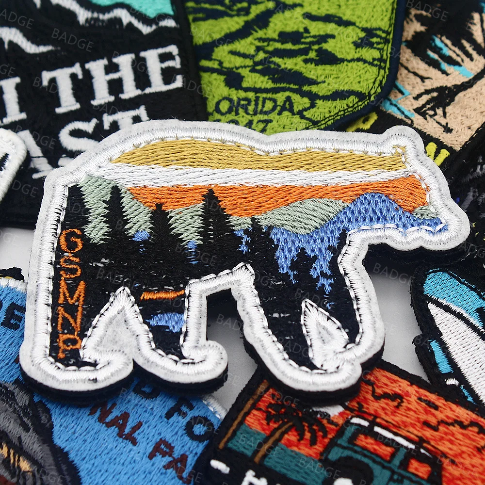 Нашивка с вышивкой нашивка изображением национального парка природы кемпинга