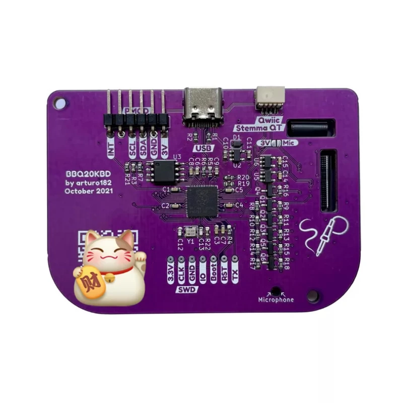Фото Проводная мини-клавиатура BlackBerry Q20 Custom Solderparty Open Source BBQ20KBD Q20 (без корпуса) с поддержкой USB/Qwiic/PMOD №2