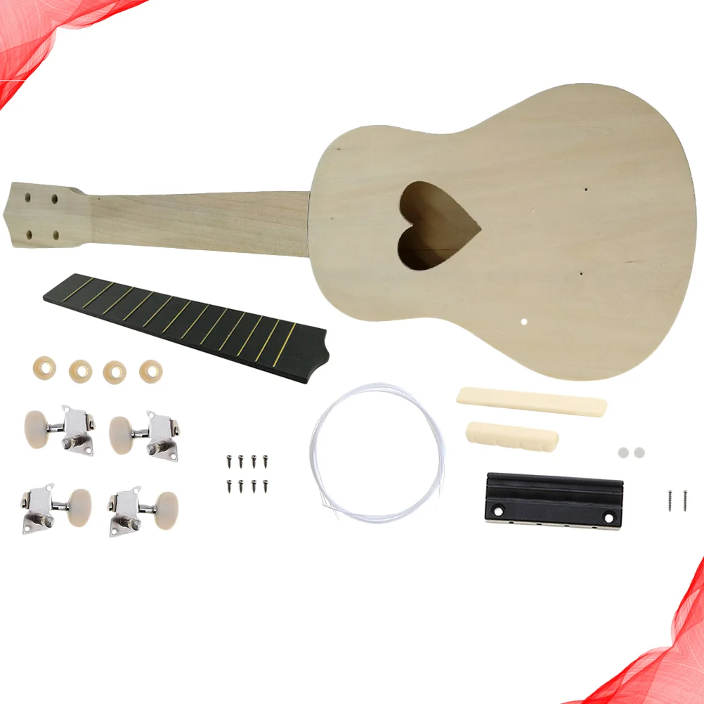 

DIY Ukulele Inch Build Your Ukulele Hawaii Ukulele Concert Ukulele Tool Accessories for Beginner Teens Adults Project ( Heart )