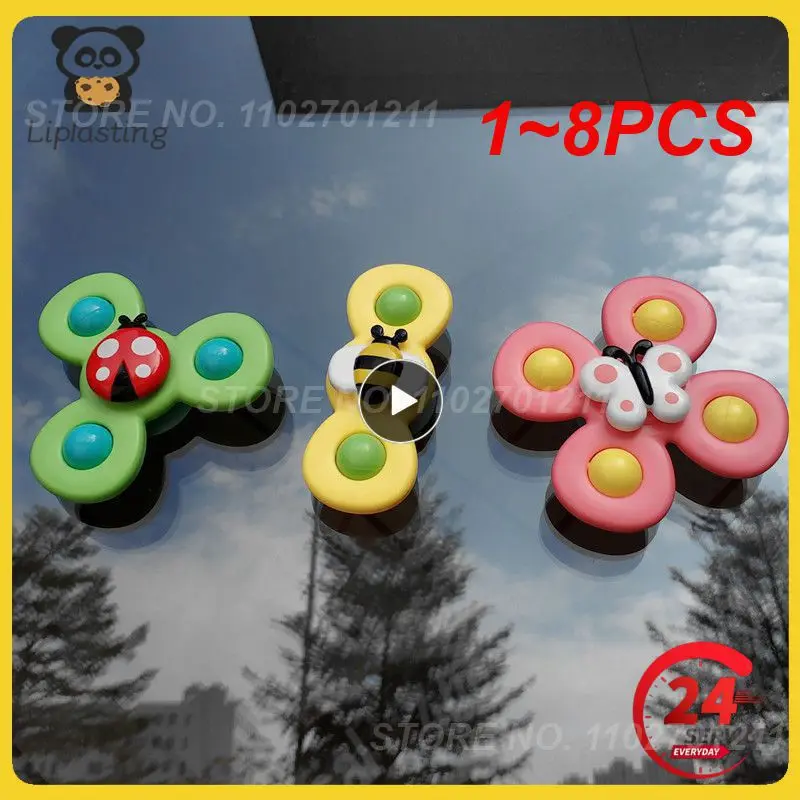 

1~8PCS Set Baby Bath Toys Funny Bathing Sucker Spinner Suction Cup