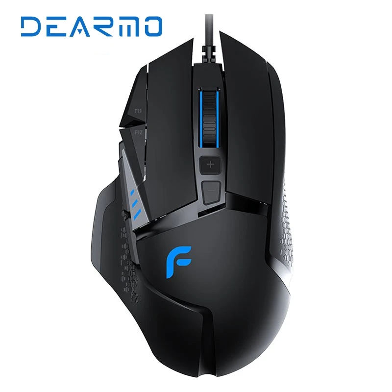 

Dearmo F35 PMW3325 Sensor Gaming Mouse 6000DPI 10 Programmable Buttons RGB Backlight Wired Mice with Sniper Key For FPS Gamer