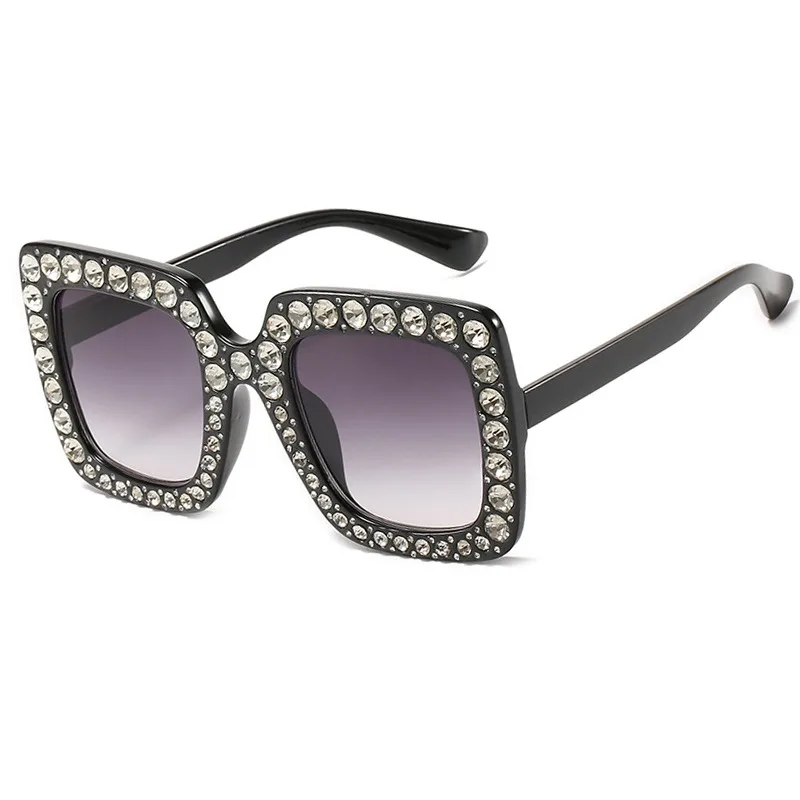 

Crystal Square Diamond Sunglasses Women Oversized Rhinestones Sun Glasses Female Mirror Fashion Purple Blue Shades Eyeglasses