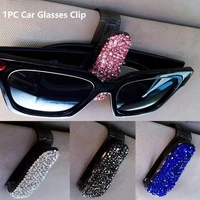 car vehicle sun visor glasses bracket sunglasses eyeglasses glasses card ticket holder for car accessories diamond decor clip