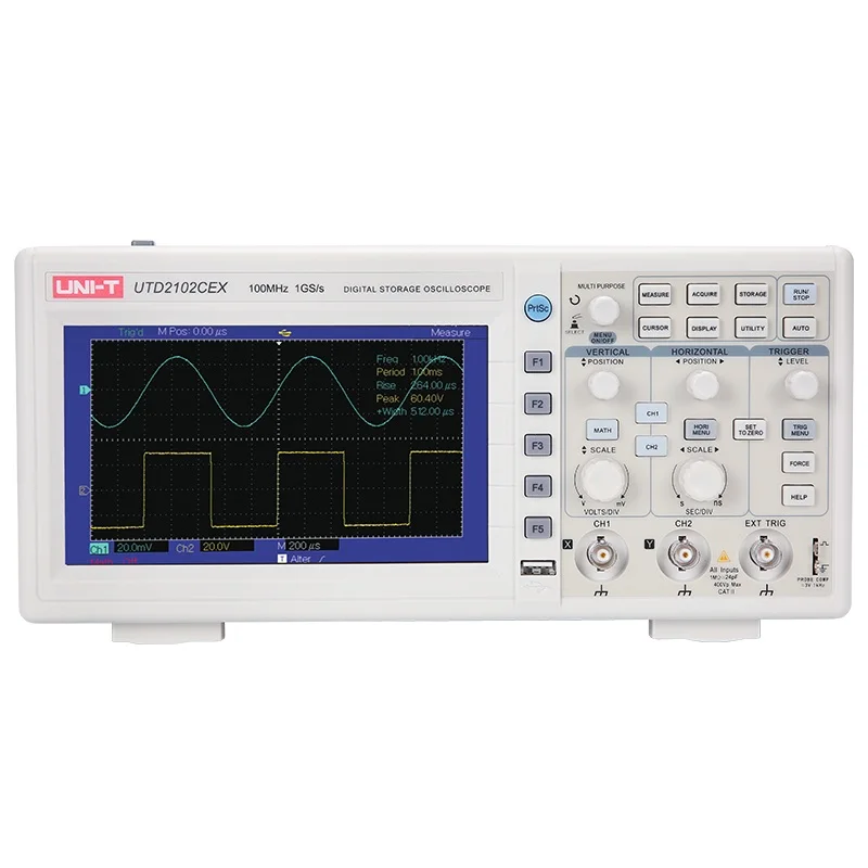 

UTD2102CEX 100MHz Bandwidth, Dual Channel, 1GS/s Sample Rate, USB Communication Digital Desktop Storage Oscilloscope