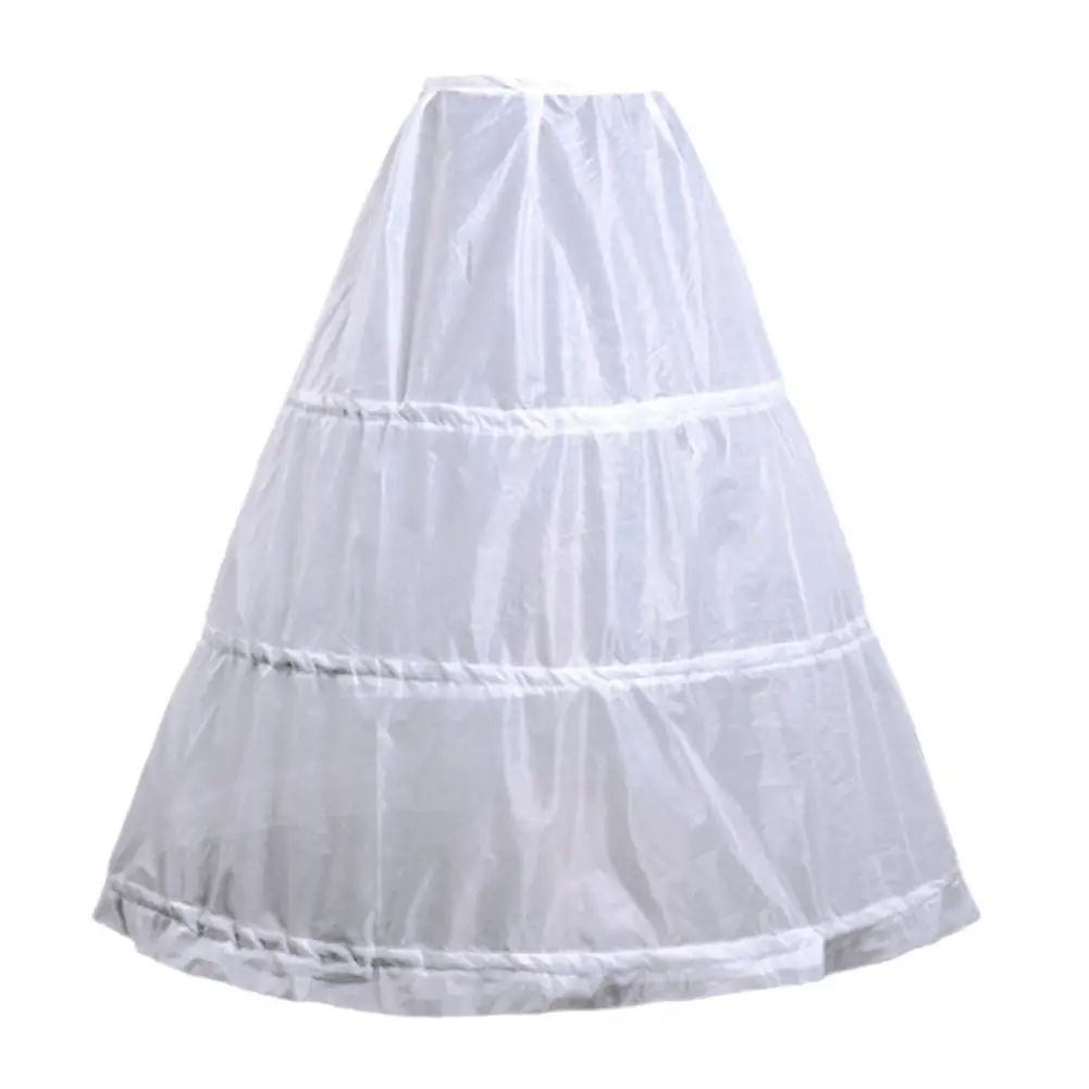 

Women 3-Hoop 1-Layer Elastic Drawstring Belt Adjustable Long Slip Petticoat For Woman Girl Bridal Wedding Dress Underskirt H1Z2