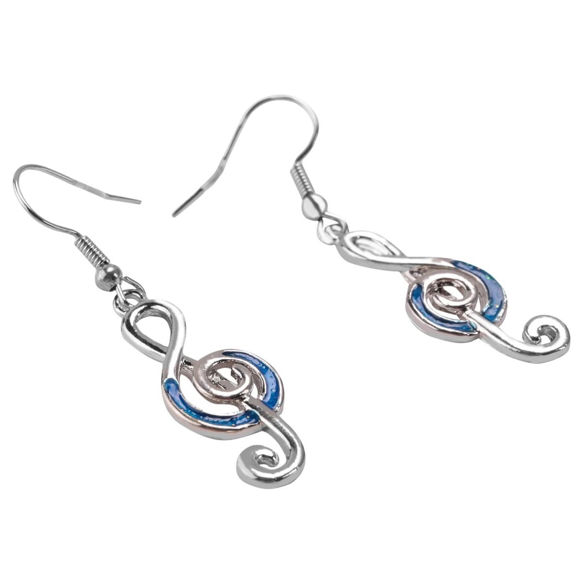 Изысканные серьги с музыкальным символом скрипичным ключом нотами