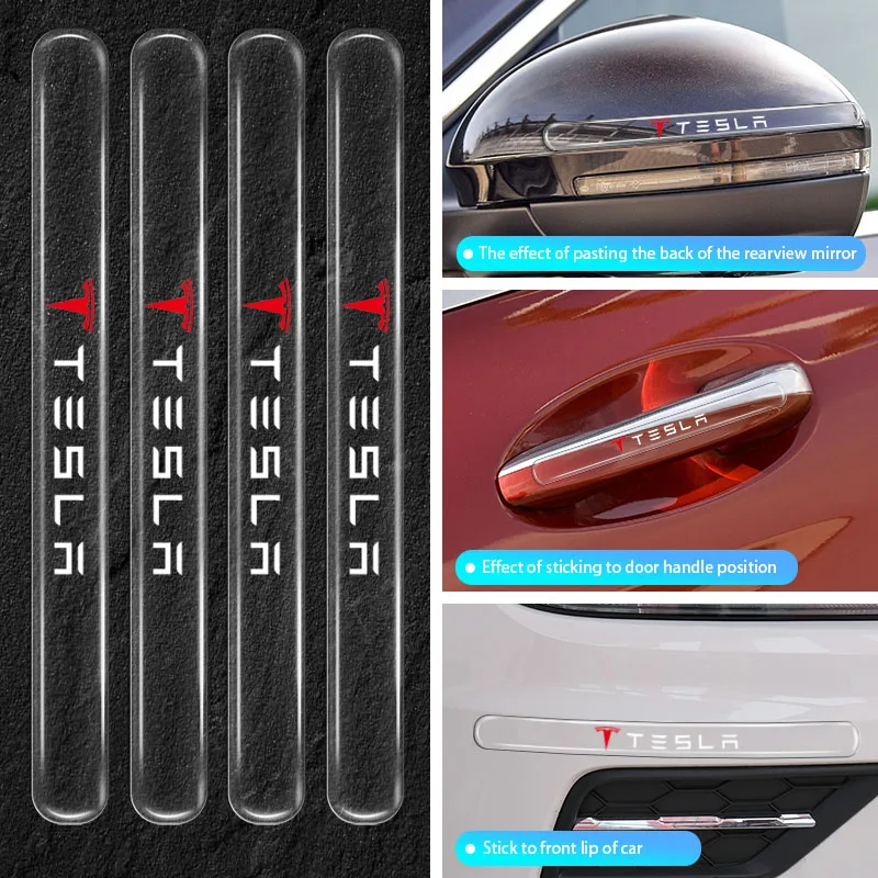 

Car Door Handle Scratch Protective Transparent Anti-collision Protection Strip for Tesla Model 3 Model Y Model X Model S 2022