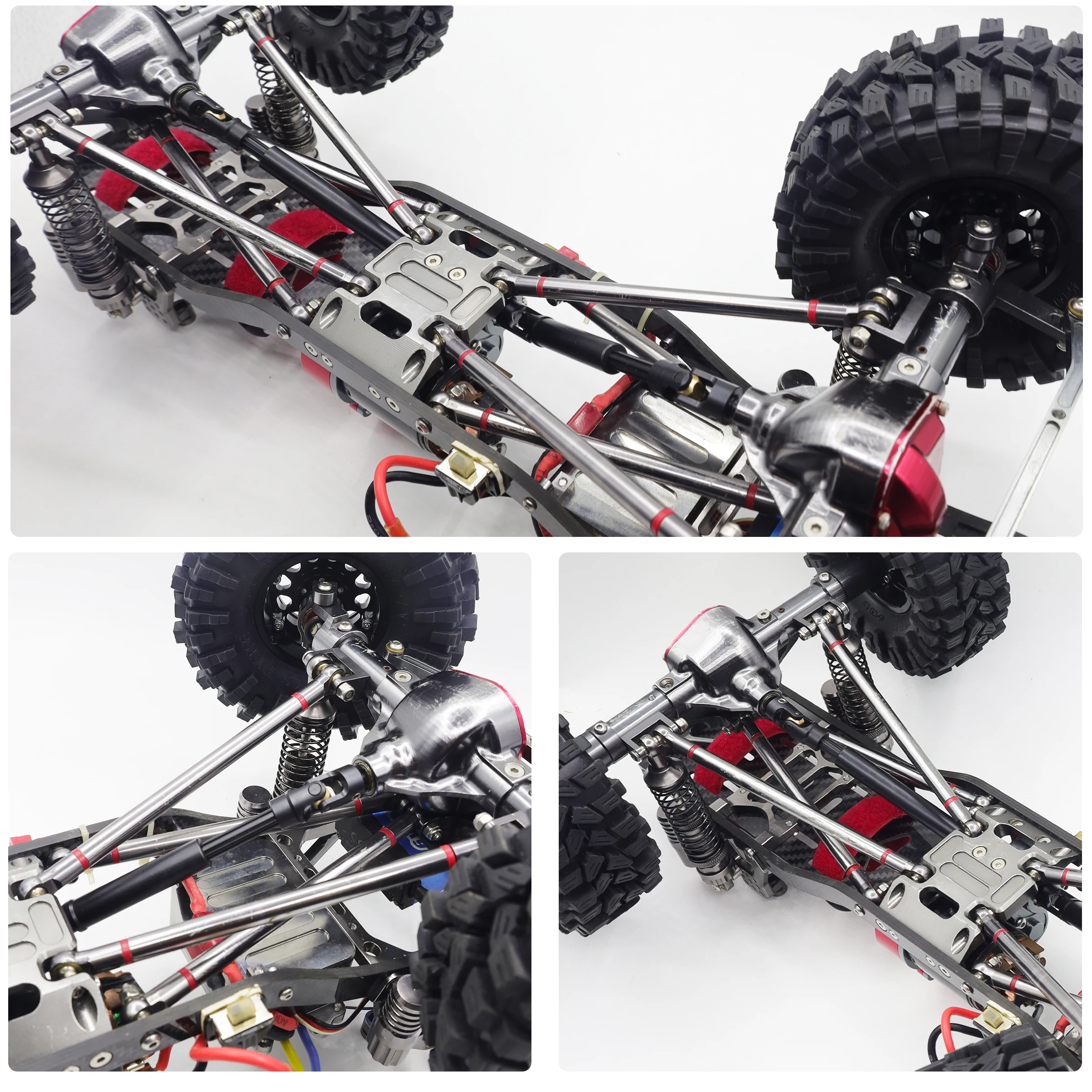Усиленный приводной вал RAFLOT из нержавеющей стали с черным покрытием для TRX4 Axial SCX10 90046 AXI03007 Redcat Gen 8 (art.: 3920c64f77eee) - 3920c64f77eee