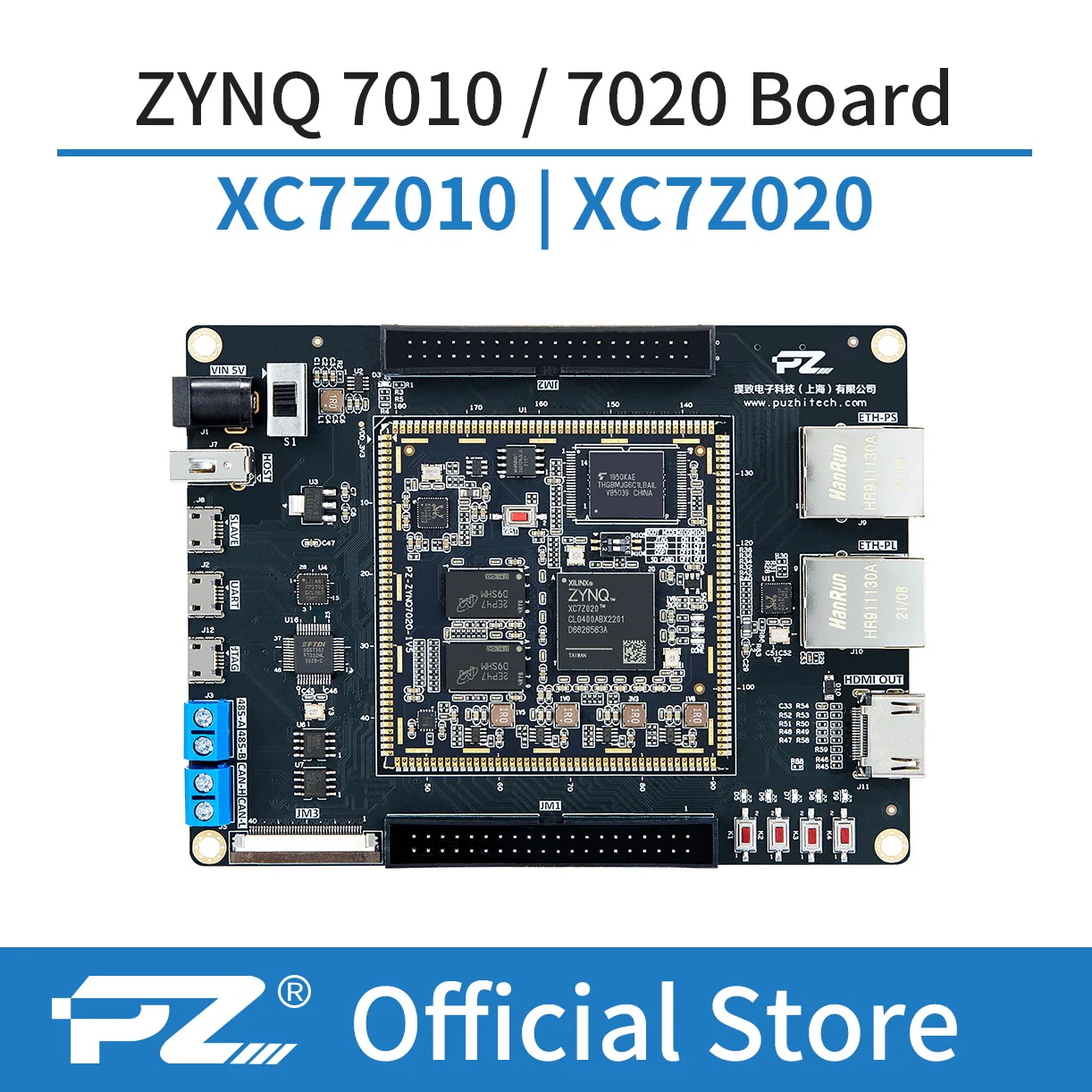 Карта PUZHI 7010 7020: Xilinx SoC ZYNQ 7000 XC7Z010 XC7Z020 Плата разработки FPGA Отверстие для штампа