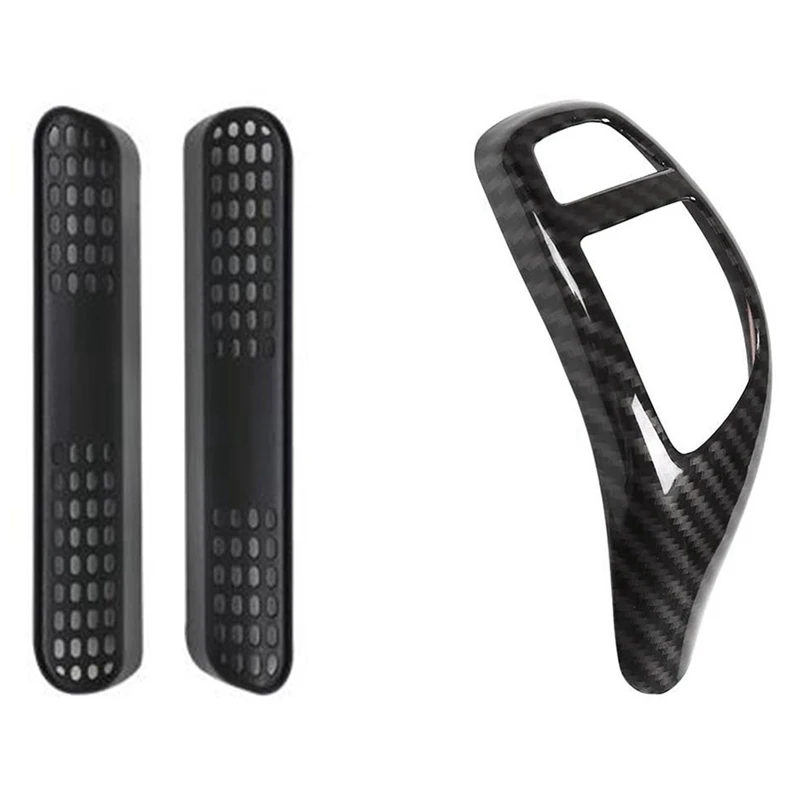 

2Pcs Under Rear Seat Air Outlet Cover A/C Air Conditioner Vent With Gear Shift Knob Cover Trim