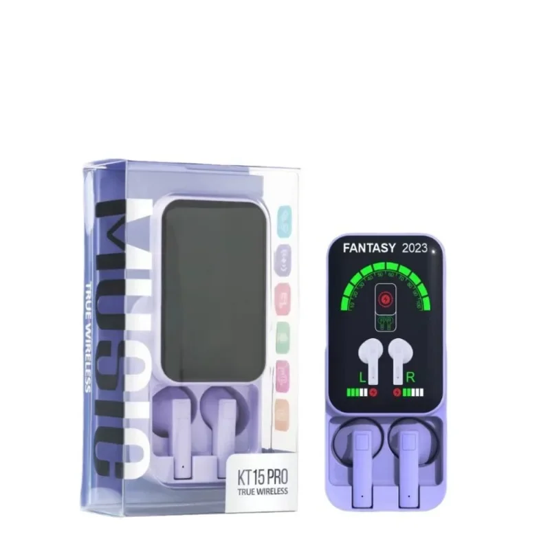 Беспроводная Bluetooth-гарнитура KT15 Pro с сабвуфером и цифровым дисплеем