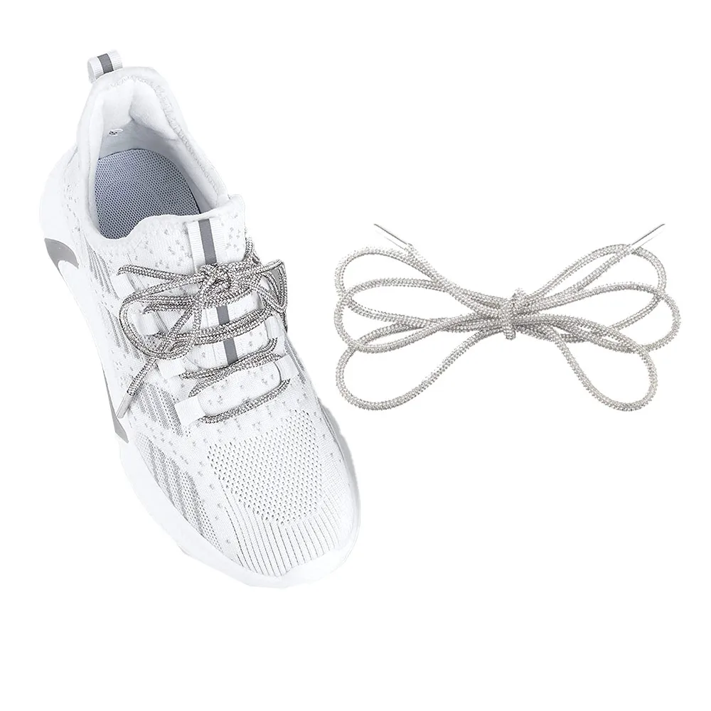 

2PCS Crystal Shoelace Shining Rope Rhinestone Reflective Shoelace Hoodies Clothes Drawstring Cord DIY Garment Shoes Accessories