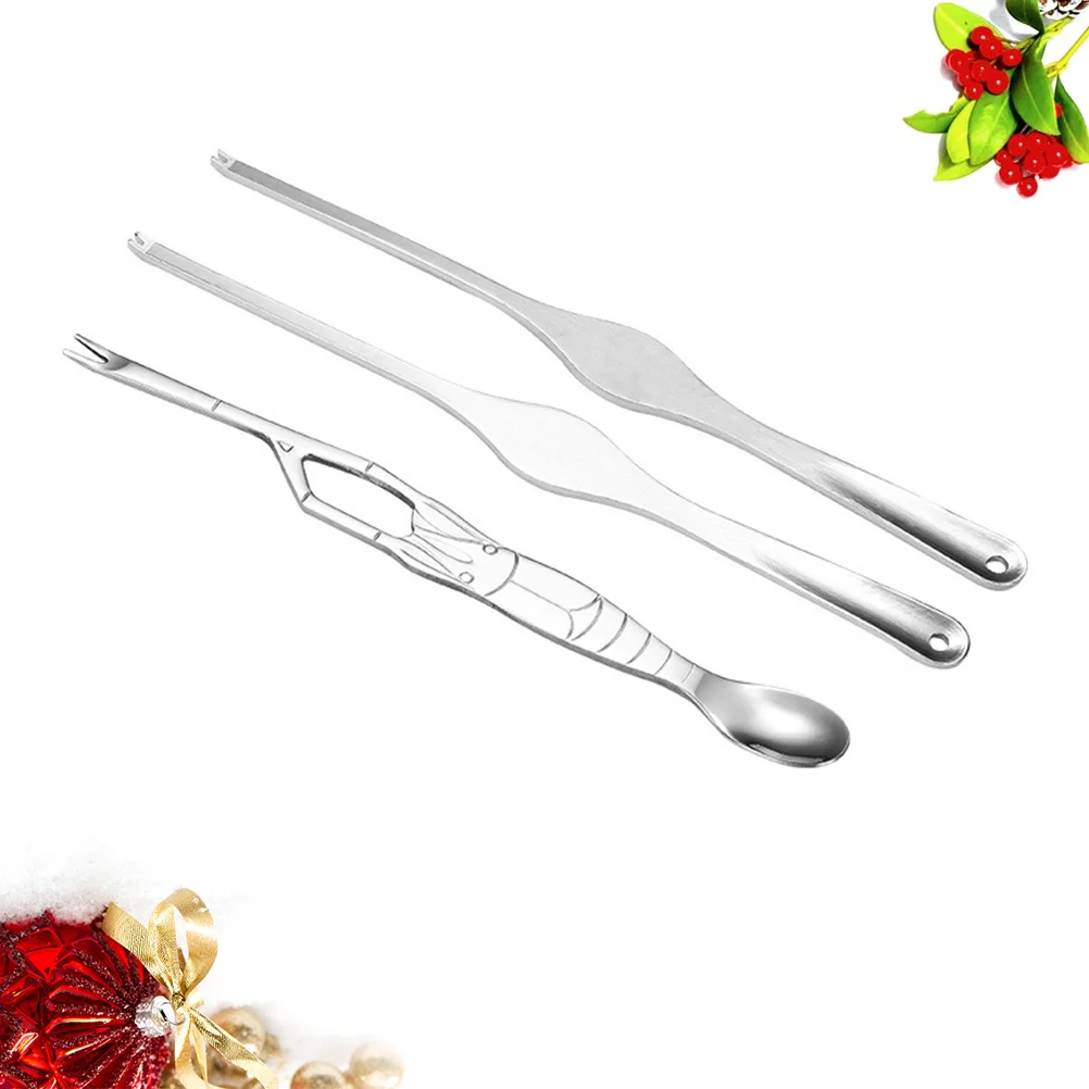 

3 in 1 Convenient Stainless Steel Seafood Tools Lobster Needle Crab Fork for Restaurant Hotel Home