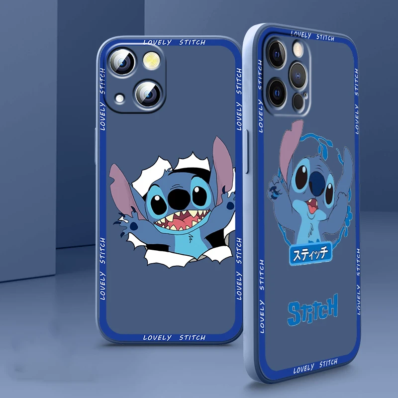 

Liquid Rope Cover Disney Stitch Art Cartoon Phone Case For Apple iPhone 14 13 12 Mini 11 XS Pro Max X XR 8 7 SE 2020 Armour