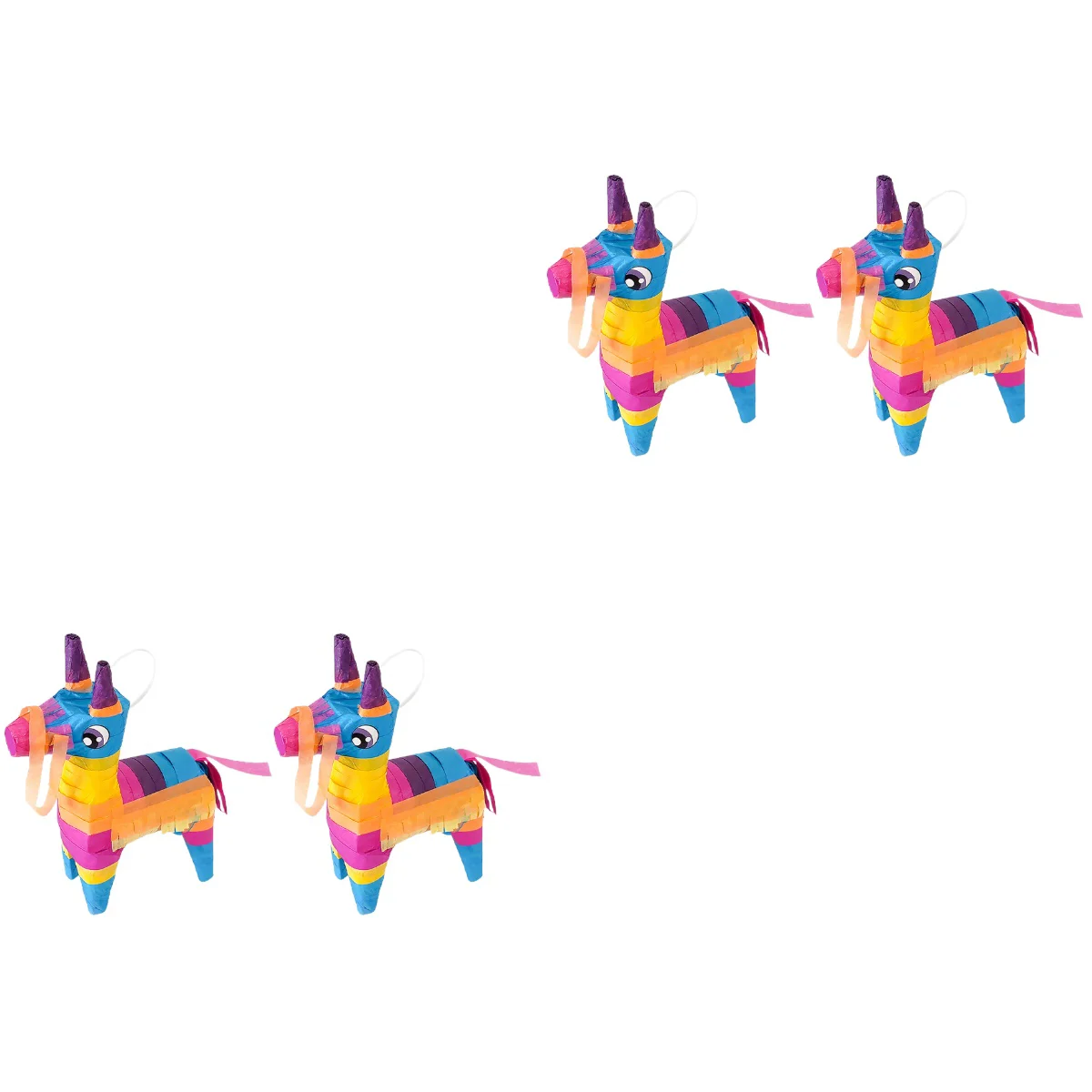

4 pcs Colorful Donkey Pinata Toy Hanging Pinata Decor Cinco de Mayo Mexican Party Supplies