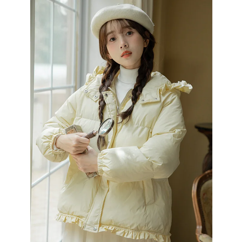 

Новинка Зима 2023 корейское хлопковое пальто с капюшоном хлопковое пальто студенческое женское хлопковое пальто модное короткое пальто