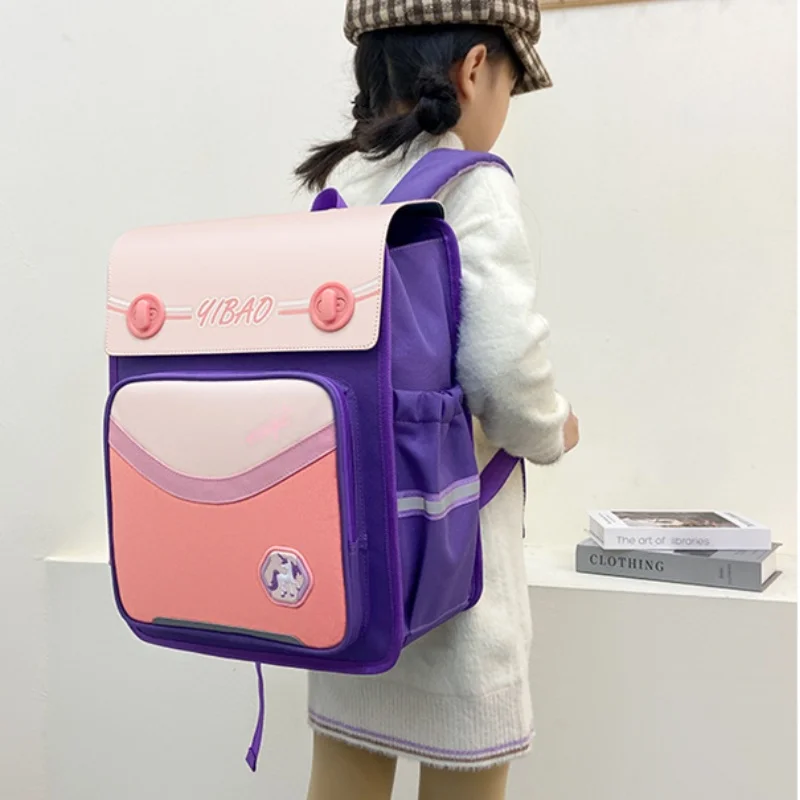 New British Style Noble Horizontal Children Fashion Backpacks for Girls Grade 1-3-6 High-capacity Students Boys School Bags 2022