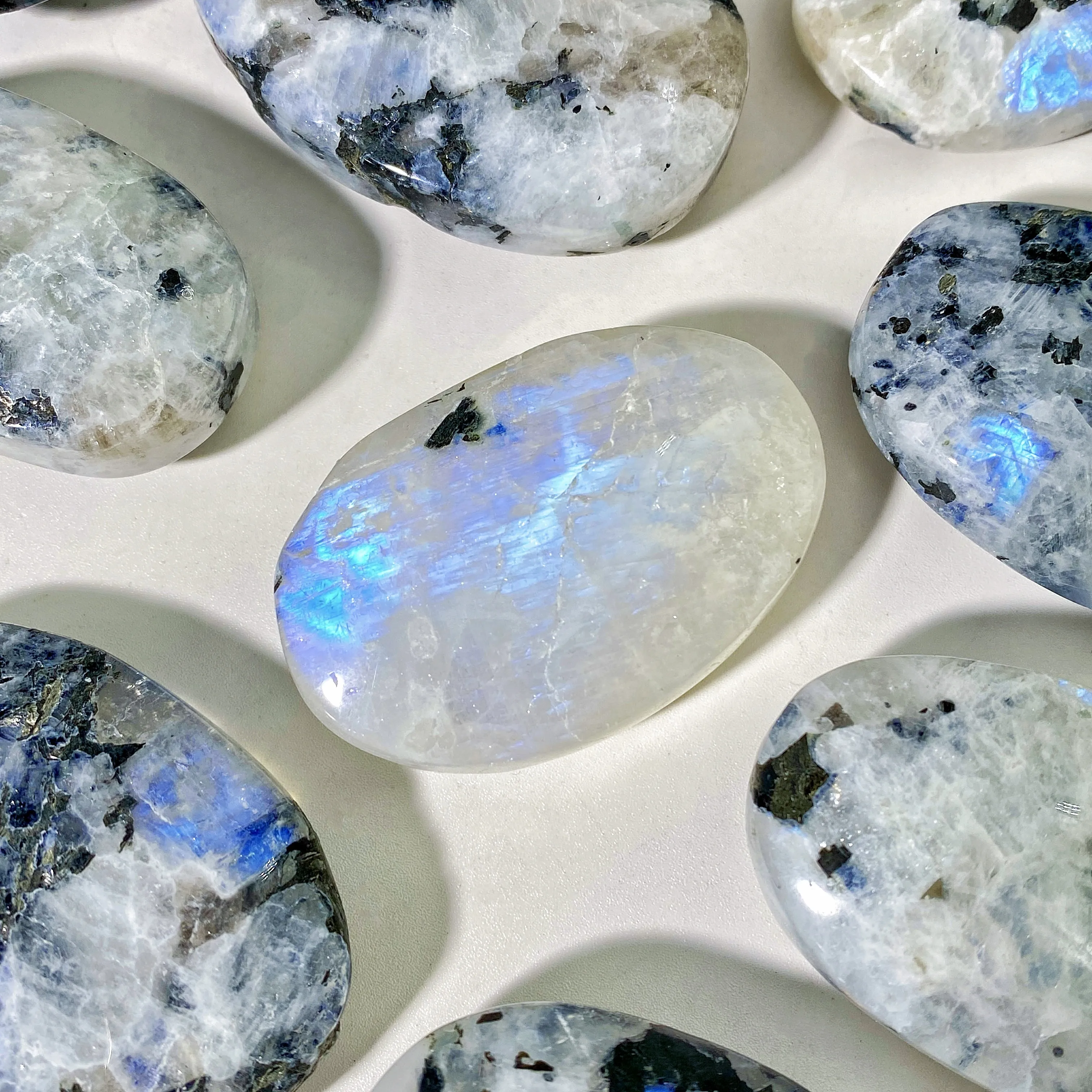 

1 Шт. Натуральный Радужный Лунный Камень, Ручная Работа, Ювелирное Изделие Из Драгоценного Камня