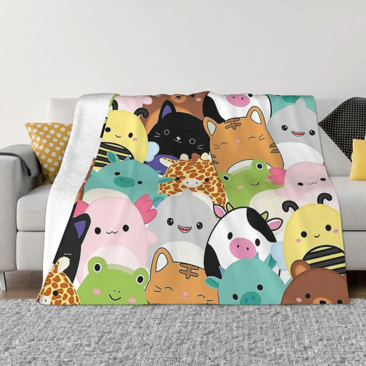 

Милые Мультяшные сжималки, хаотическая френза, милые сжималки, переносные теплые Пледы для постельного белья, путешествий