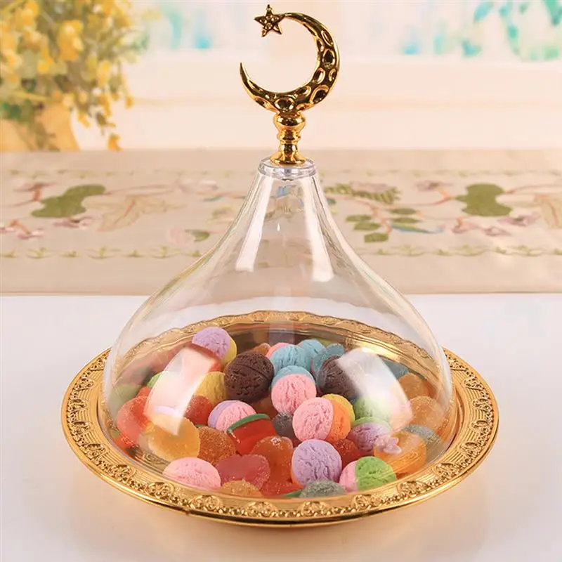 

1 Set Dessert Dish Cake Plate Protective Cover Food Cover and Cake Display Tray