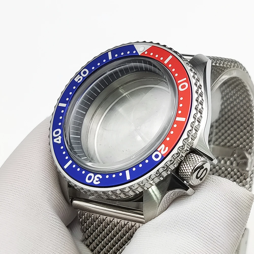 NH35 case 42mm  strap forSKX007 watch modification case NH35A/36 movement bubble mirror convex mirror sapphire watch accessories