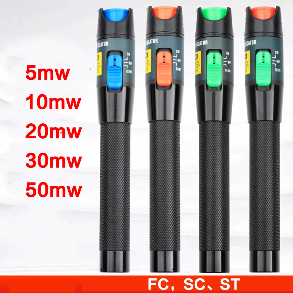 Light Pen 50mM 30mW 20mW 10mW 5mW VFL Optical Fiber Cable Tester 10km 20km 30km 50km Metal Visual Fault Locator