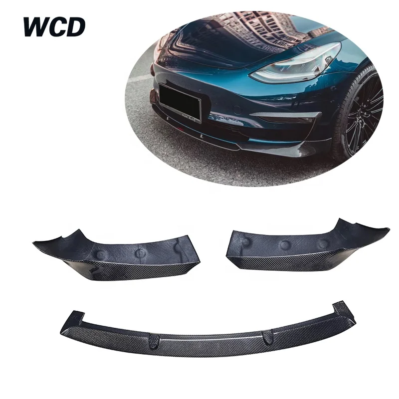 

Carbon Fiber Model 3 Front Bumper Lip forModel 3 Sedan 4-Door 2016-2021 CM Style Three-stage mode