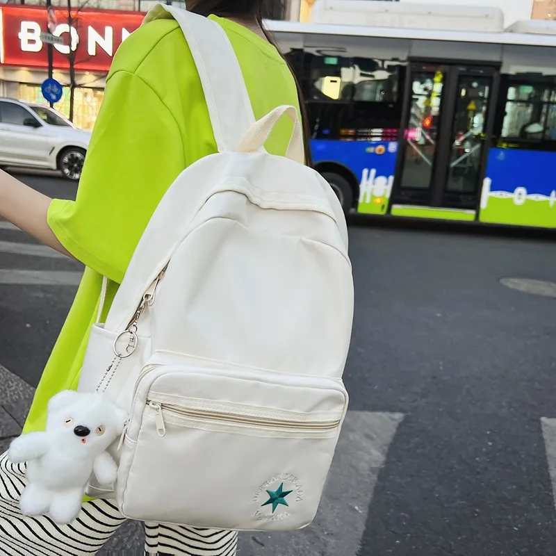 

Spring 2023 New Solid Letter Large Capacity Backpack Street Trend Student Backpack for Men and Women