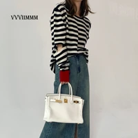 sweater womens autumn and winter new design sense striped wool color matching loose casual top paired clothes ugly pullover y2k